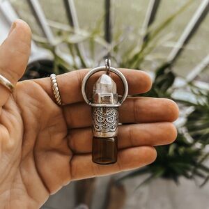 Sterling Silver Quartz Crystal Essential Oils Pendant Necklace